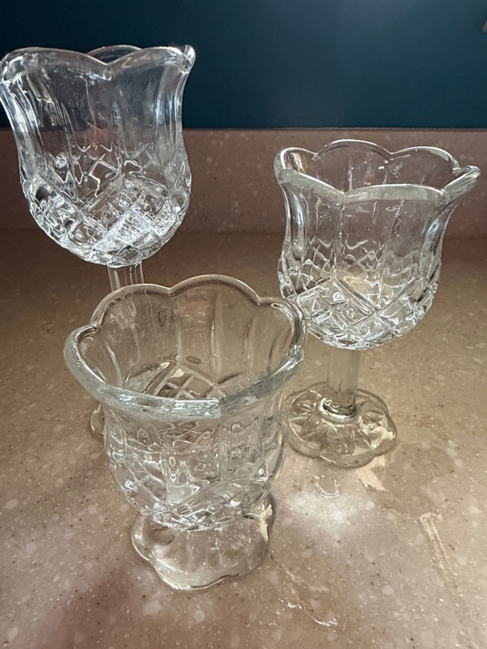 Vintage tulip votive candle holders
